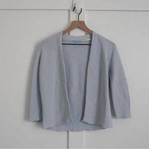 J. Mclaughlin Blue Ribbed Cardigan Sweater